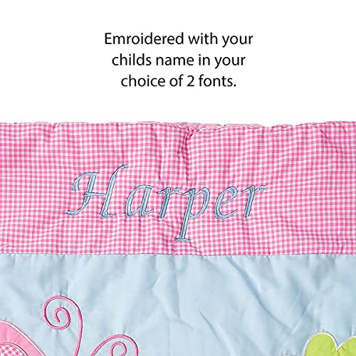 Lillian Vernon Kids Fruits and Flowers Personalized Lightweight Indoor Sleeping Bag, Girls and Boys Bedding, Multicolor. 30 x 60 inches