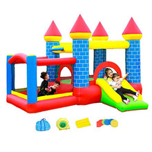 Load image into Gallery viewer, LANGWEI Inflatable Bounce House with Blower, Kids Inflatable Jumping Castle with Slide and Basketball Stands for Outdoor/Indoor
