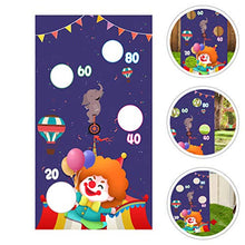 Load image into Gallery viewer, Kisangel 1 Set Toss Game Banner Toss Game with 3 Bean Bags Fun Carnival Birthday Christmas Party Game for Kids Adults Garden Outdoor (Colorful)
