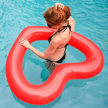 Load image into Gallery viewer, KESYOO Heart-shaped Swim Ring Water Floating Bed Floating Mat Eco-friendly Red Swim Ring Thickened Swim Ring Romantic for Adults UseValentine&#39;s Day Decor Party Couple Gift
