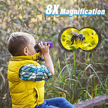 Load image into Gallery viewer, 3-8 Years Old Girl Easter Gifts, VNVDFLM Compact Binoculars for Kids Yard Toys, Best Gift for Girls Age 4-10 to Watching Birds, Telescope Gifts for 10 Years Old Boys to Wildlife (Purple)
