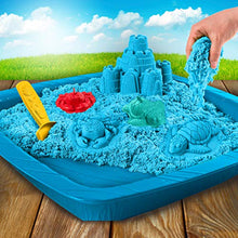 Load image into Gallery viewer, Kinetic Sand, Sandbox Playset with 1lb of Blue and 3 Molds, for Ages 3 and Up
