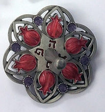 Load image into Gallery viewer, Pomegranate Dreidel on Antique Silver Oxide Metal
