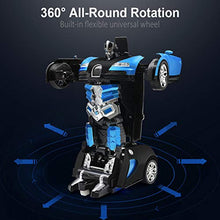 Load image into Gallery viewer, Trimnpy RC TransformRobot Toy Remote Control Car for Kid, Hobby Deformation Vehicles, 360 Speed Drifting with One Button Transformation 1:18 Scale, 6-18 Year Old Boys &amp; Girls Birthday Gifts (Blue)
