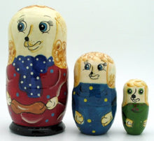 Load image into Gallery viewer, Dog Nesting Dolls Poodle Russian Hand Carved Hand Painted 3 Piece Stacking Set
