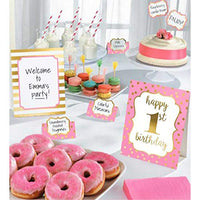 amscan 410047 1st Birthday Pink Buffet Decorating Kit, 1 Piece