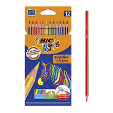 Load image into Gallery viewer, BIC Kids Evolution Stripes Colouring Pencils - Assorted Colours, Pack of 12
