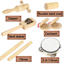 Load image into Gallery viewer, Ehome Toddler Musical Instruments, Wooden Music Set for Toddlers 1-3, Musical Percussion Toys for Kids, Preschool Educational Montessori Play for Baby Boys Girls with Storage Bag(8PCS)
