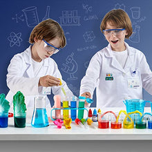 Load image into Gallery viewer, Klever Kits Science Lab Kit for Kids 60 Science Experiment Kit with Lab Coat Scientist Costume Dress Up and Role Play Toys Gift for Kids Christmas Birthday Party
