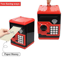 Load image into Gallery viewer, Kelibo Electronic Money Bank for Kids, Elctronic Password Security Piggy Bank Mini ATM Cash Coin Saving Box Smart Voice, Toy Gifts Birthday Gift for Children (Red)
