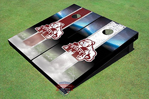 All American Tailgate Mississippi State University Bulldog Field Long Strip Alternating Themed Cornhole Boards