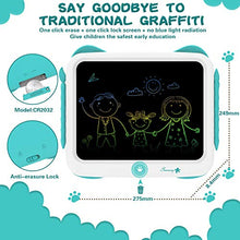 Load image into Gallery viewer, LCD Writing Tablet 12 Inch, Colorful Doodle Board Kids Drawing Board, Electronic Drawing pad Kids Drawing Tablet, Learning Educational Toys Gifts for 3-6 Years Old Boy and Girls (Blue)
