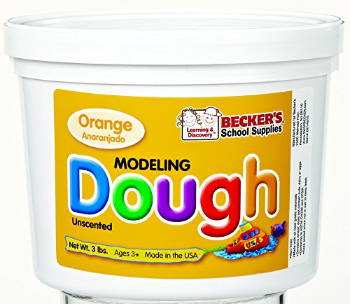 Becker's School Supplies Unscented Dough, Orange, 3lb Tub