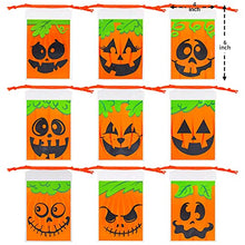 Load image into Gallery viewer, JOYIN 108 Pcs Halloween Treat Bag with Drawstrings, Small Orange Candy Bags in 9 Pumpkin Face Designs, Halloween Trick-or-Treat Goodie Gift Bags for Halloween Party Favors Supplies
