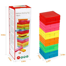 Load image into Gallery viewer, Coogam Wooden Blocks Stacking Game with Storage Bag, Toppling Colorful Tower Building Blocks Balancing Puzzles Montessori Toys Learning Sorting Family Games Educational Toys Gifts for Kids
