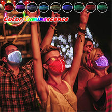 Load image into Gallery viewer, LIKESIDE LED 7 Colorful Glowing Protective Facemsk Nightclub Party Bar Bungee Rechargeable Face Shield Masquerade Costumes Christmas Party Festival Gifts (Black)
