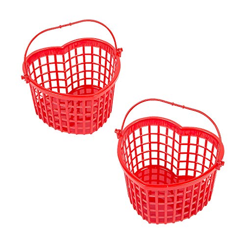 Fun Express Heart Shaped Baskets, Set of 12 Empty Baskets - Valentine's Day Party and Organization Supplies
