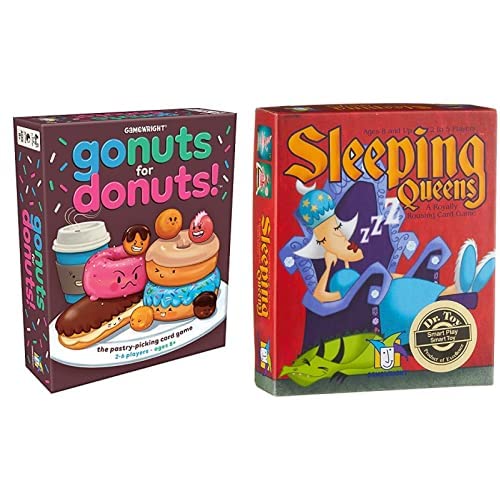 Gamewright - Go Nuts for Donuts - The Pastry-Picking Card Game & Sleeping Queens Card Game, 79 Cards