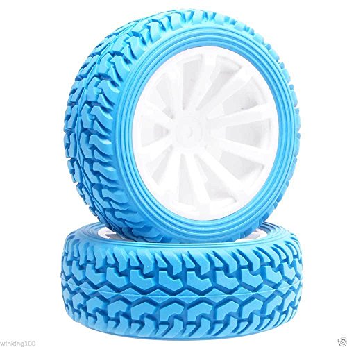 4Pcs RC 602-8019 Blue Rally Tires Tyre Wheel Rim For HSP 1:10 On-Road Rally Car