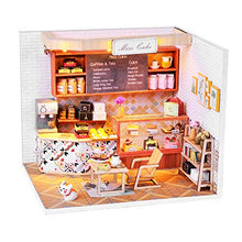 Load image into Gallery viewer, HEYANG DIY Wooden Mini Doll House Afternoon Tea Time Cake House Kit DIY Wooden Mini Assembled Doll House Kit Creative Art Gifts for Family, Children and Friends
