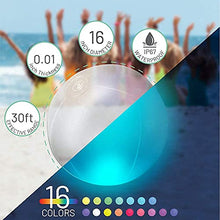 Load image into Gallery viewer, Eyewalk Pool Toys 16&quot; Glow in The Dark LED Beach Ball Party Supplies Beach Toy, 16 Color Changing Floating Pool Lights, Outdoor Pool Beach Glow Party Games and Decorations (1PC)
