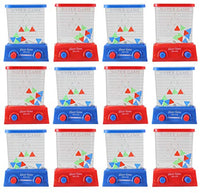 12 Small Water Games Triangle Challenge - Push Button to Put Triangles in Slot - Hand Held Travel Arcade Game Party Favor (Bulk - 12 Water Games)