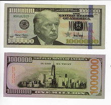 Load image into Gallery viewer, Custom Toys &amp; Hobbies One Million Dollar Trump Bills Play Money Fake X10 NOT Legal Size 2.25x5.25in.
