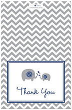 Load image into Gallery viewer, MyExpression.com 50 Cnt Navy Chevron Elephant Baby Thank You Cards
