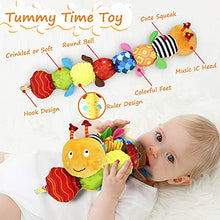Load image into Gallery viewer, FIOLOM Stuffed Caterpillar Baby Toys Musical Soft Infant Toy Texture Sensory Plush Toys Crinkle Rattle with Ring Bell Ruler Design for Crawling Babies Boys Girls Newborn Preschool Toddler 3+ Month

