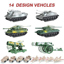 Load image into Gallery viewer, Nasidear 150 Piece Military Figures and Accessories - Toy Army Soldiers in 2 Colors, 14 Design Military Vehicle,War Soldiers Playset with 2 Flags and Battlefield Accessories
