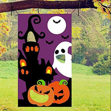 Load image into Gallery viewer, hutishop2020 Outdoor Throwing Games for Kids,Halloween Party Pumpkin Ghost Hanging Banner Toss Game with 3 Bean Bags A
