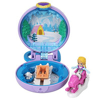 Polly Pocket Polly Snow Cabin Compact with Removable Snowmobile, Bunny Figure, Photo Customization, Micro Polly Doll & Sticker Sheet; for Ages 4 Years Old & Up