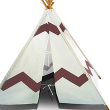 Load image into Gallery viewer, Modern Home Children&#39;s Canvas Tepee Set with Travel Case - Navajo Brown
