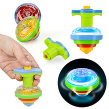 Load image into Gallery viewer, Light Up Spinning Tops for Kids, Set of 12, UFO Spin Toys with Flashing LED Lights, Fun Birthday Party Favors, Goodie Bag Fillers, Birthday Supplies for Boys and Girls
