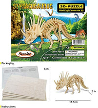 Load image into Gallery viewer, Puzzled Styracosaurus Wooden 3D Puzzle Construction Kit
