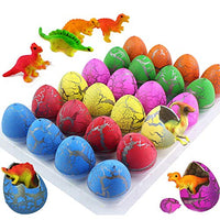24Pcs Easter Dinosaur Eggs Dino Egg Toys Grow in Water Hatch Egg Crack Science Kits Novelty Toy Birthday Gifts Dino Egg with Assorted Color for Toddler Kids 3-10 Boys Girls Easter Hunt Basket Stuffers