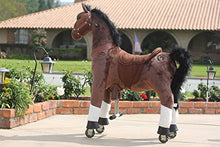 Load image into Gallery viewer, Medallion - My Pony Ride On Real Walking Horse for Children 5 to 12 Years Old or Up to 110 Pounds (Color Medium Chocolate Horse) for Boys and Girls
