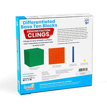 Load image into Gallery viewer, hand2mind Differentiated Base Ten Blocks Clings for Teachers, Flat Demonstration Base Ten Clings, Learn Place Value, Number Concepts, and Counting, Homeschool Supplies (131 Pieces)
