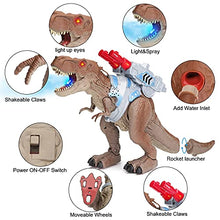 Load image into Gallery viewer, Remote Control Dinosaur Toys for Kids - Smalody Spraying Walking Tyrannosaurus Toy, Realistic Shooting T-Rex Toy with Light Up &amp; Roaring, RC Electronic Interactive Toys for Kids Age 3+
