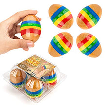 Load image into Gallery viewer, Funky Egg Musical Handmade Shakers Maracas for Kids 4 -Pack Natural, Wooden Percussion Instruments - Cut Easter Designs - Montessori Sound Making Shakers - Sensory for Girls, Boys - Basket Stuffers

