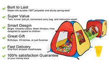 Load image into Gallery viewer, UTEX 3 in 1 Pop Up Play Tent with Tunnel, Ball Pit for Kids, Boys, Girls, Babies and Toddlers, Indoor/Outdoor Playhouse
