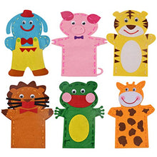 Load image into Gallery viewer, ARTIBETTER Handmade Hand Puppet Material Hand Puppet Sewing Kits Felt Socks DIY Making Kit for Kids Arts Craft Project Educational Toys 6pcs Assorted Color Kids Handmade Crafts
