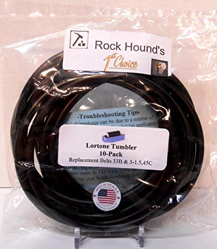Rockhound's First Choice Replacement Drive Belts for Lortone 33B, 3-1.5, 45C Rock Tumbler- 10 Pack (B1000-342)
