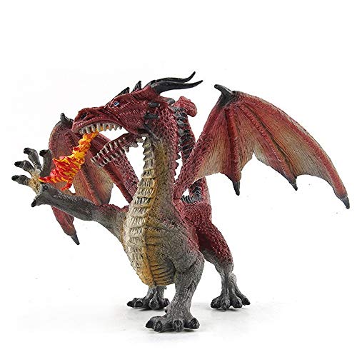 Realistic Dragon Model Plastic Flying Dragon Figurines Gifts for Collection. Realistic Hand Painted Toy Figurine for Ages 3 and Up (Flame-Breathing Dragon-A)