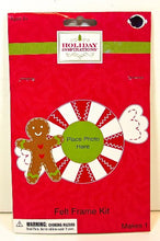 Load image into Gallery viewer, Jo-ann&#39;s Gingerbread Man Frame Kit,3 Felt Shapes,7 Felt Stickers
