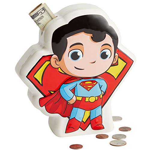 Enesco 6003739 DC Comics Superfriends Superman Coin Bank, 7.48 Inch, Multicolor