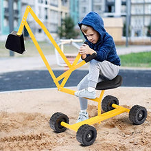 Load image into Gallery viewer, Costzon Kids Ride on Sand Digger with Wheels, Heavy Duty Steel Digging Scooper Excavator Crane with Rotatable Seat for Dirt, Snow, Beach, Outdoor Sandbox Play Toy
