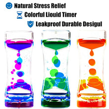 Load image into Gallery viewer, LYPGONE Liquid Motion Bubbler Timer Pack of 3 Hourglass Liquid Bubbler Sensory Toys ADHD Fidget Toy Anxiety Autism Toys Calm Relaxing Desk Toys
