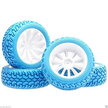 Load image into Gallery viewer, 4Pcs RC 602-8019 Blue Rally Tires Tyre Wheel Rim For HSP 1:10 On-Road Rally Car

