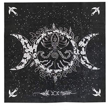 Load image into Gallery viewer, Altar Tarot Cloth, Triple Goddess Moon Phases Astrology Tarot Cards Divination Special Tablecloth 19&quot; x 19&quot; with Tarot Pouch
